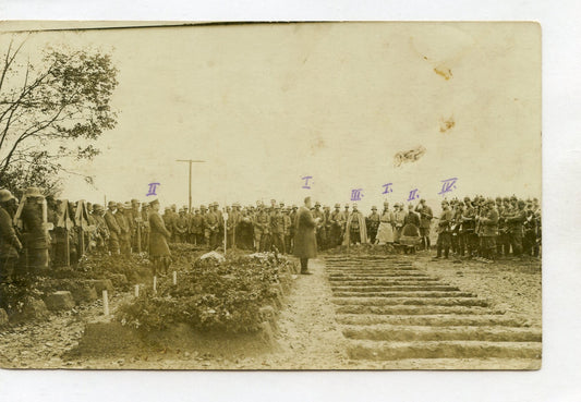 carte photo allemande obsèques de soldats légendée 1914-1918