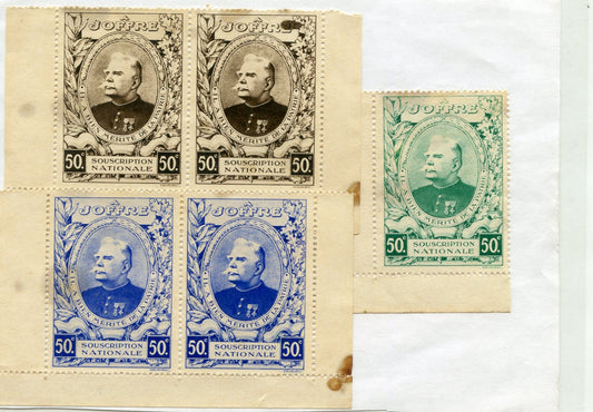 timbres pour la souscription du monument au maréchal Joffre