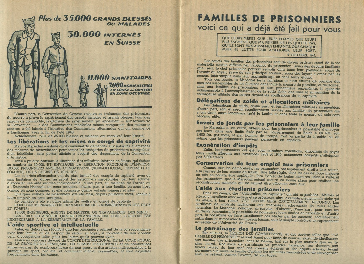 fascicule ce que le Maréchal a fait pour nous, Etat Français, Pétain 1939-45