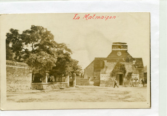 carte photo allemande église de La Malmaison Aisne 1914-18