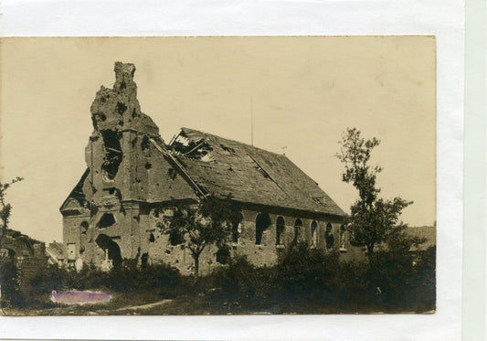 carte photo allemande église de Poelcapelle Belgique 1914-1918