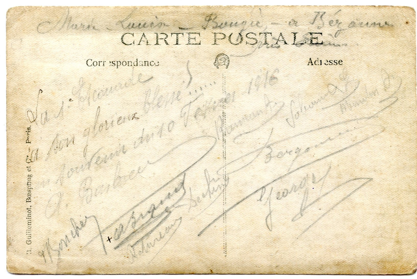 carte photo poilus du 109°RI 1916
