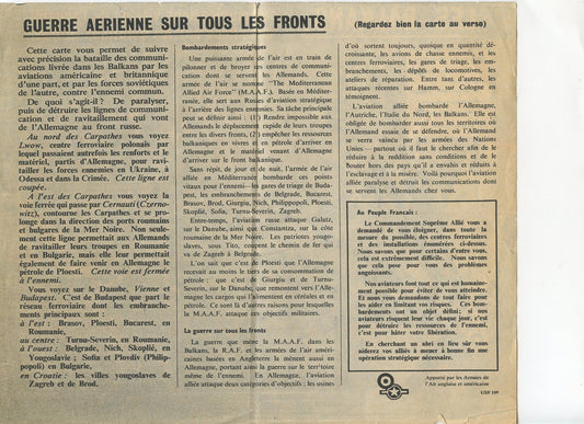 tract allié lancé par les airs guerre aérienne sur tous les fronts 1940-44