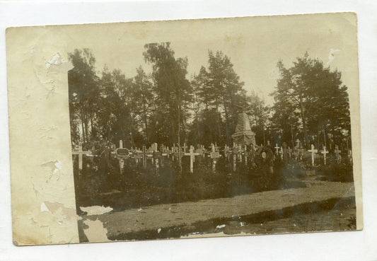 carte photo d'un cimetière allemand 1914-1918, tampons