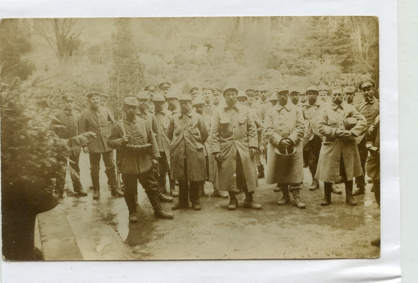 carte photo de prisonniers français d'infanterie Vosges ? 1914-1918