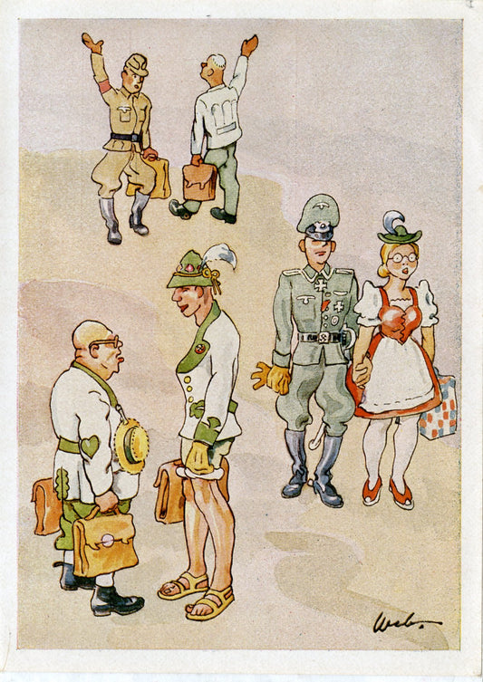 carte postale de propagande image de l'occupation nazie en Alsace 1939-45