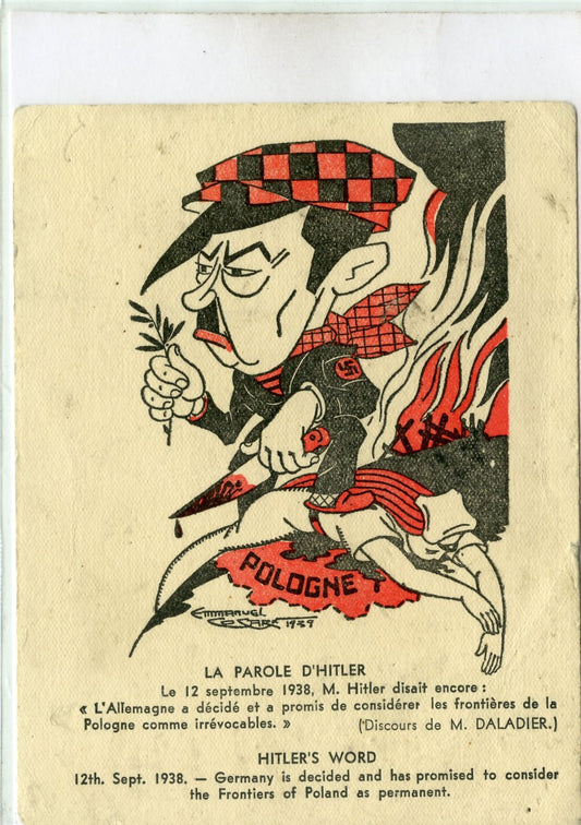 carte postale propagande française anti Hitler 1939-40 agence Gutenberg Lyon