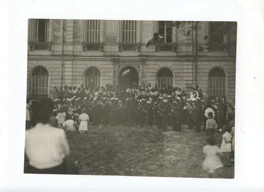 grande photo musique de la 13ème DBLE Légion Etrangère juillet 1945 légende au dos 23,5 x 17,5 cm  8