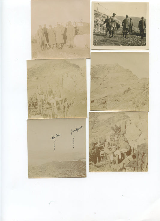 lot de 6 photos visite d'officiers français sur le front italien 1918 8 x 8 cm