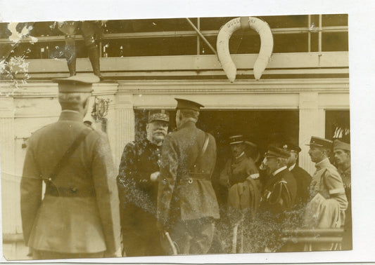 photo du maréchal Joffre avec officiers étrangers 1914-18 14 x 9 cm