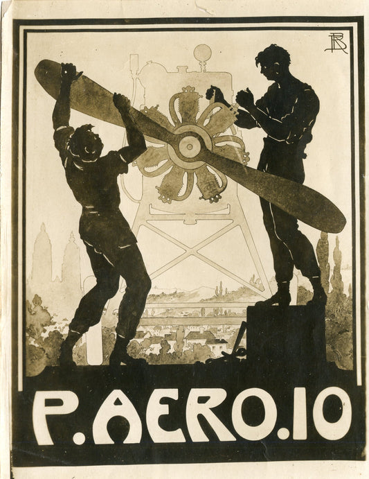 grande photo dessin d'un parc aéronautique d'aviation 1914-1918 17 x 13 cm