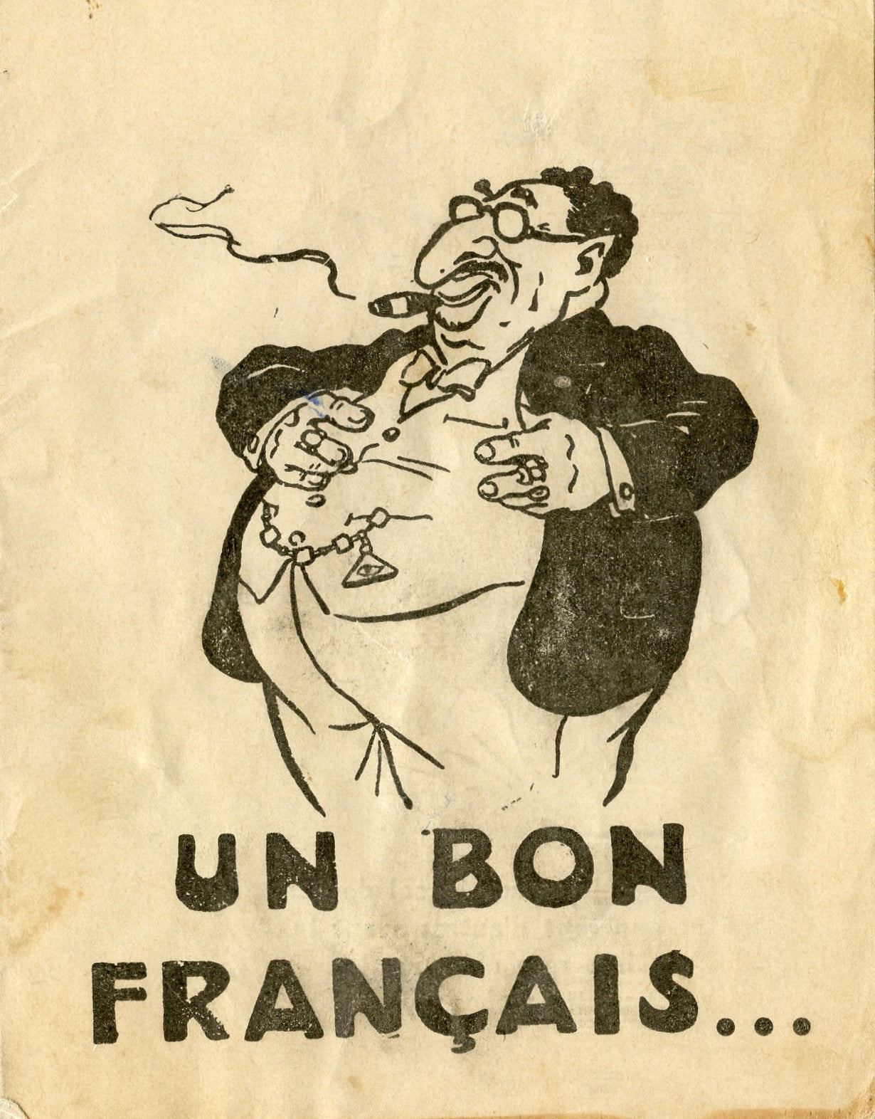 fascicule tract antisémite, Vichy, Etat Français, écritures sur une page