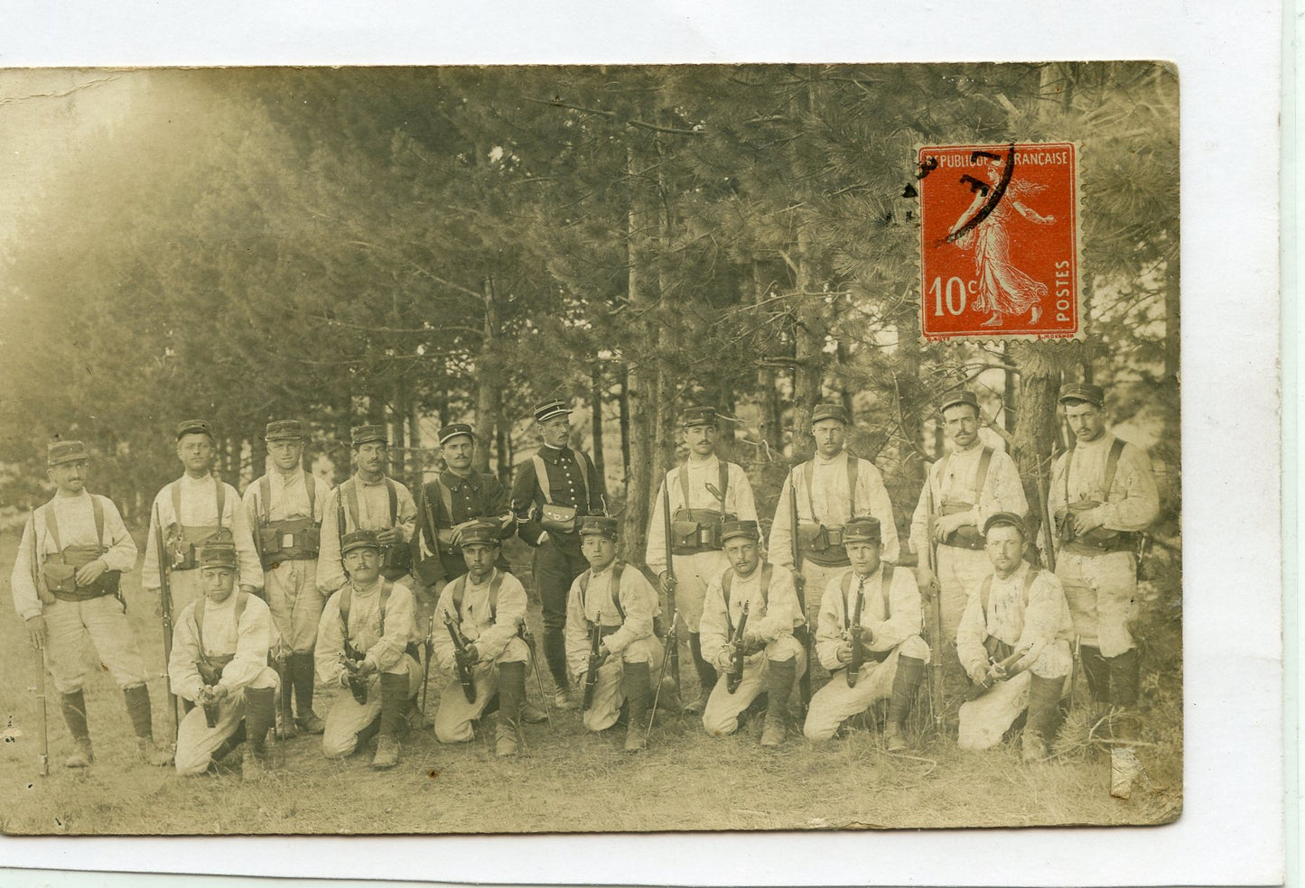 carte photo des chasseurs cyclistes de la 2° division de cavalerie 2 au col 1914