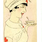 carte postale dessin d'une infirmière 1914-1918