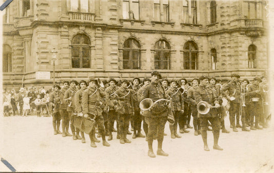 carte photo de chasseurs du 28°BCA, fanfare années 20-30