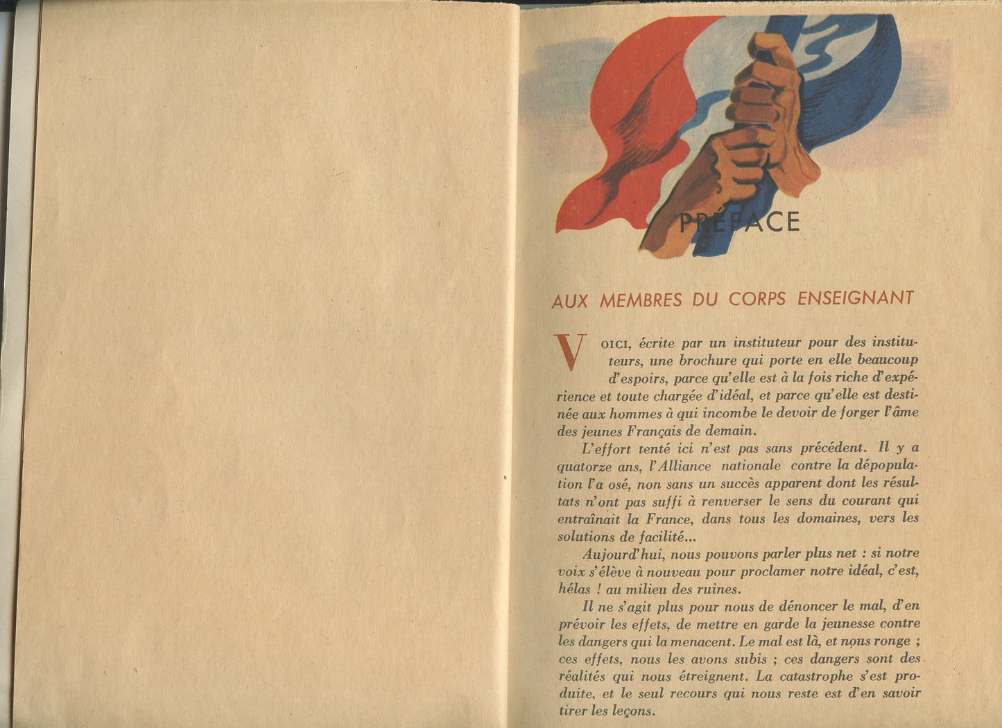 livret l'instituteur et son rôle dans la famille française, Vichy, Etat Francais