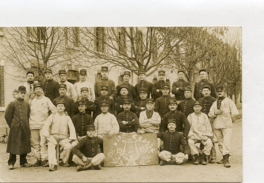 carte photo de la musique du 156°RI Toul avant 1914