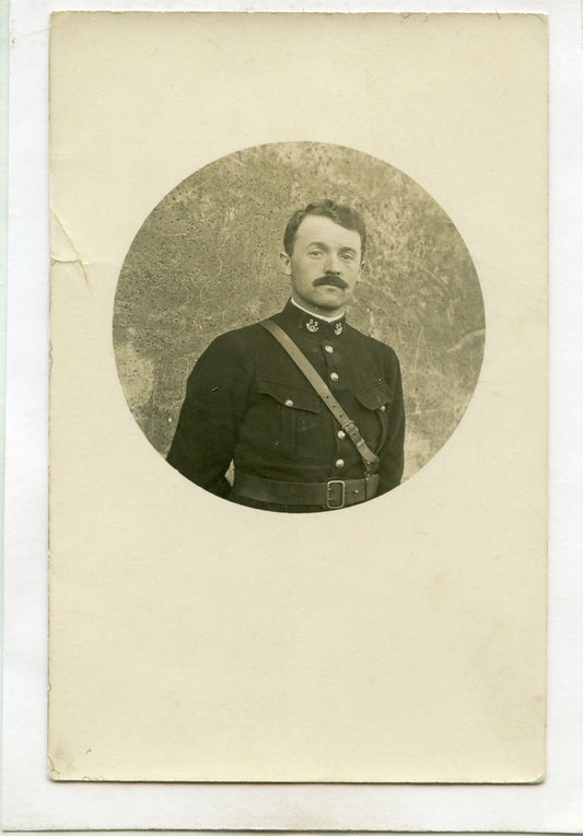 carte photo d'un officier du 32° bataillon de chasseurs alpins Chambéry 1914-1918