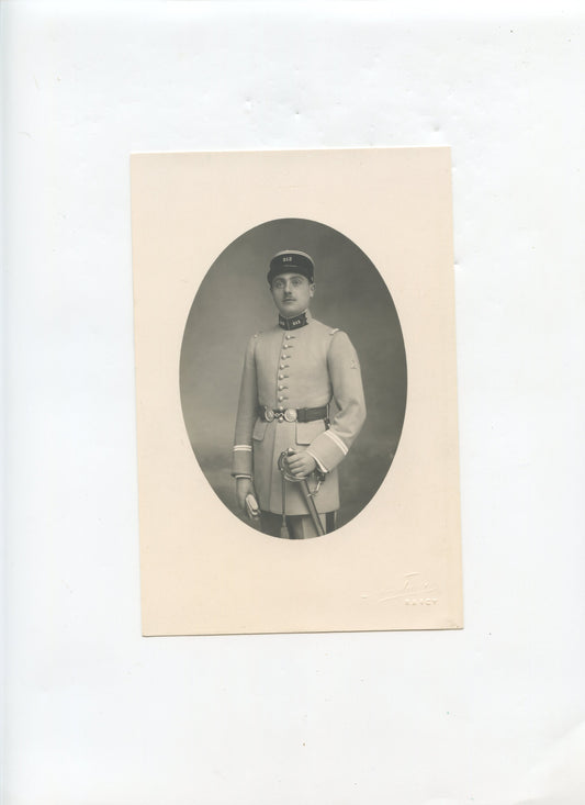 grande photo d'un lieutenant du 513° régiment de chars de combat Nancy 18x12 cm