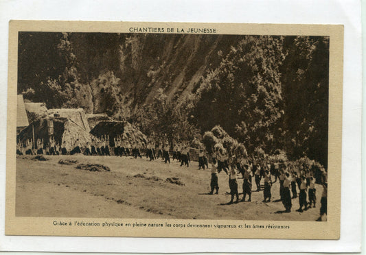 carte postale chantiers de jeunesse pré imprimée éducation physique
