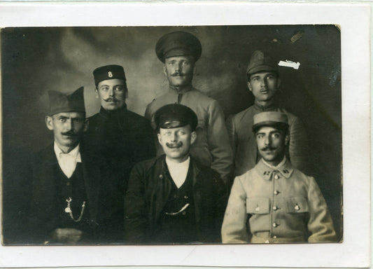 carte photo de prisonniers de guerre français et étrangers 1914-18