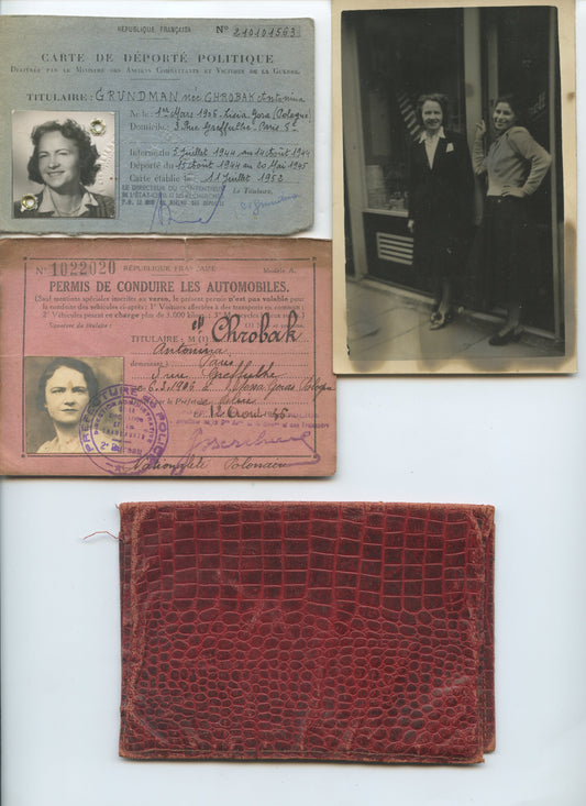 documents et cartes d'une femme israélite d'origine polonaise déportée de France vers Buchenwald 1943-44