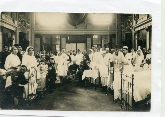 carte photo d'un hôpital français 1914-1918, croix rouge