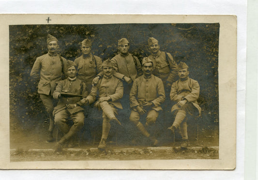 carte photo d'un groupe de poilus du 105°RI Riom novembre 1918