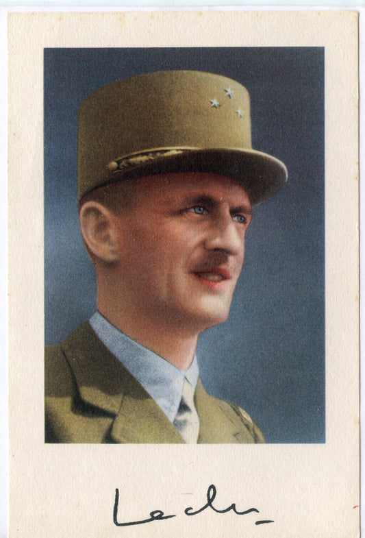 carte postale du Général Leclerc en couleurs années 40