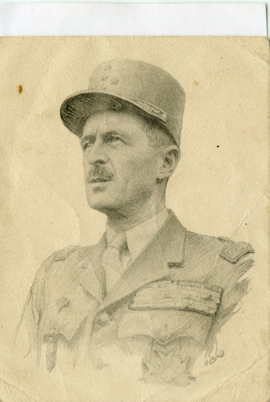 carte postale du Général Leclerc inauguration du monument de la bataille de Dompaire 1944