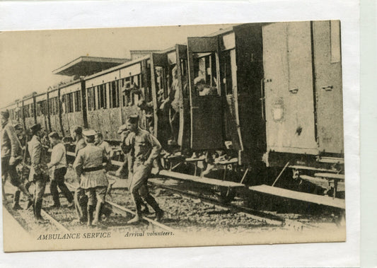 carte postale Ambulance service croix rouge US 1914-1918
