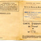 carte d'identité du service des essences et carte du combattant du même homme