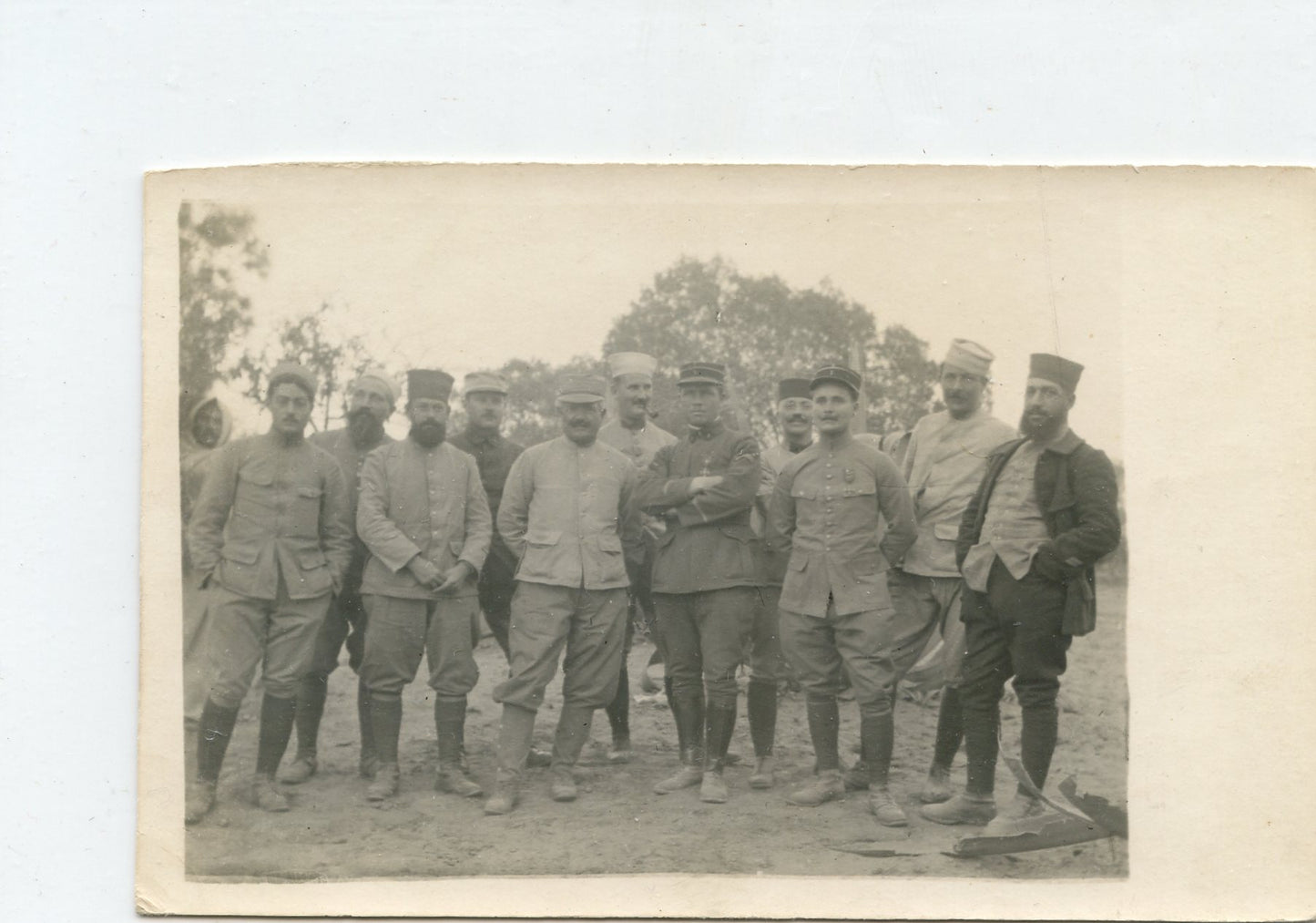 carte photo de zouaves ou tirailleurs en Afrique du nord, Croix de guerre 1914-1918