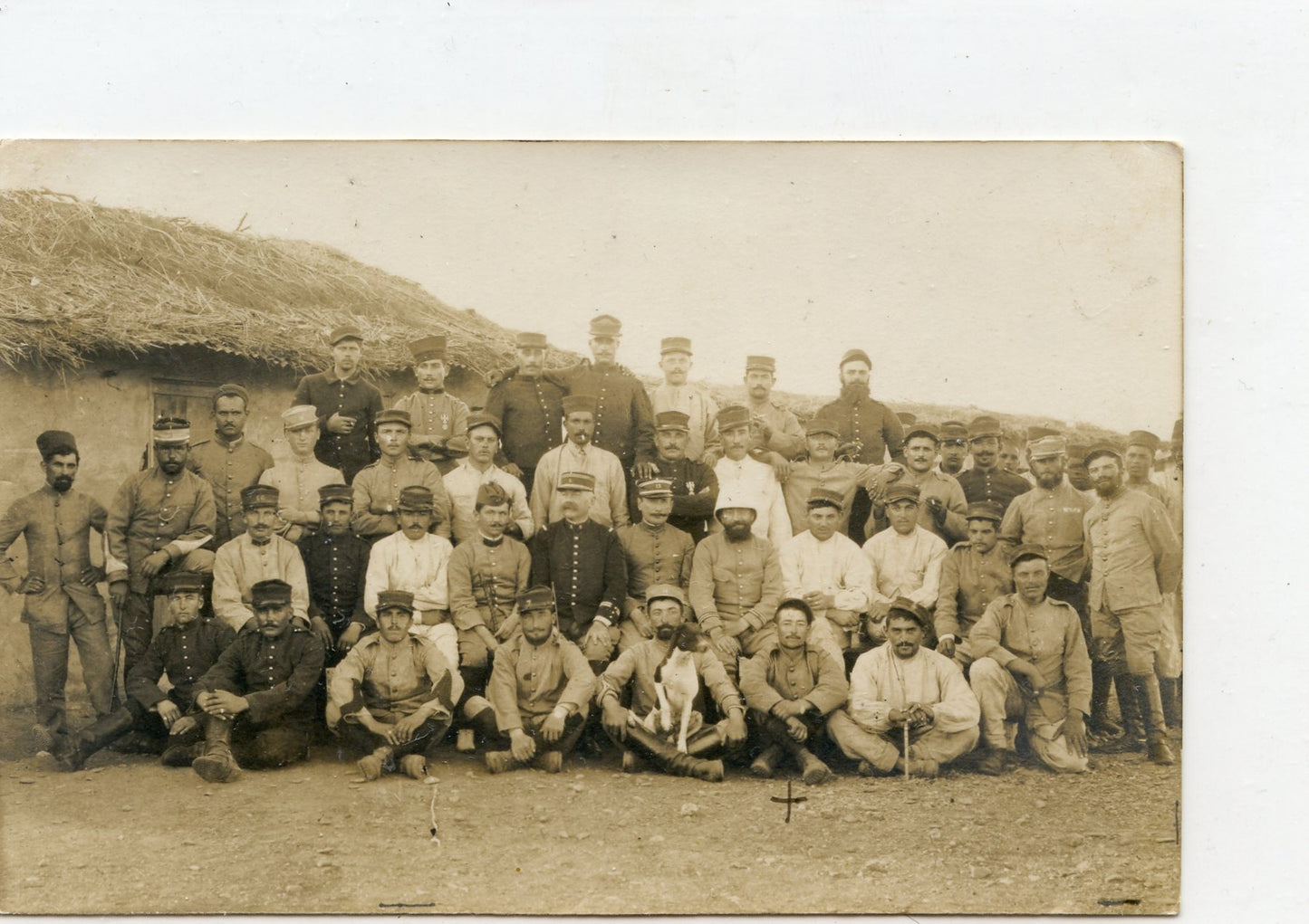 carte photo de zouaves ou tirailleurs en Afrique du nord, avant 1914