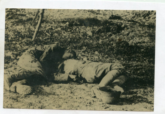 photo de deux soldats allemands tués 1914-1918, photo d'un officier de la coloniale