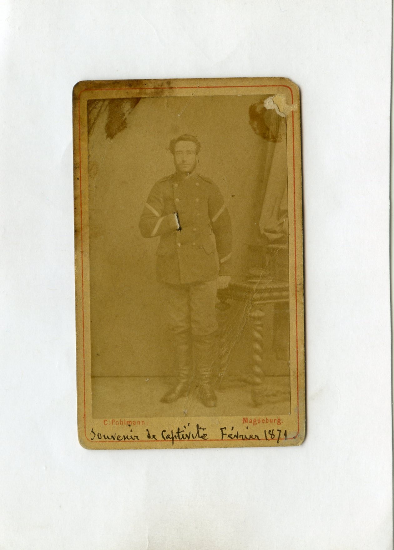 photo carte de visite prisonnier français guerre de 1870