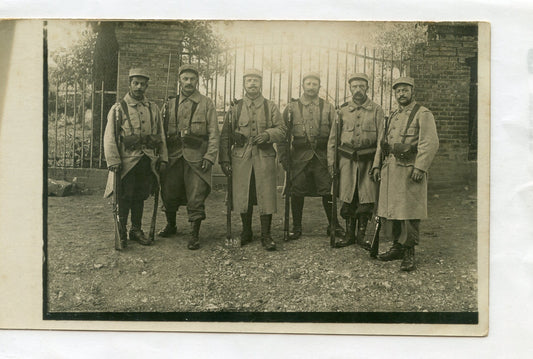 carte photo de poilus du 103° territorial équipés 1914-1918