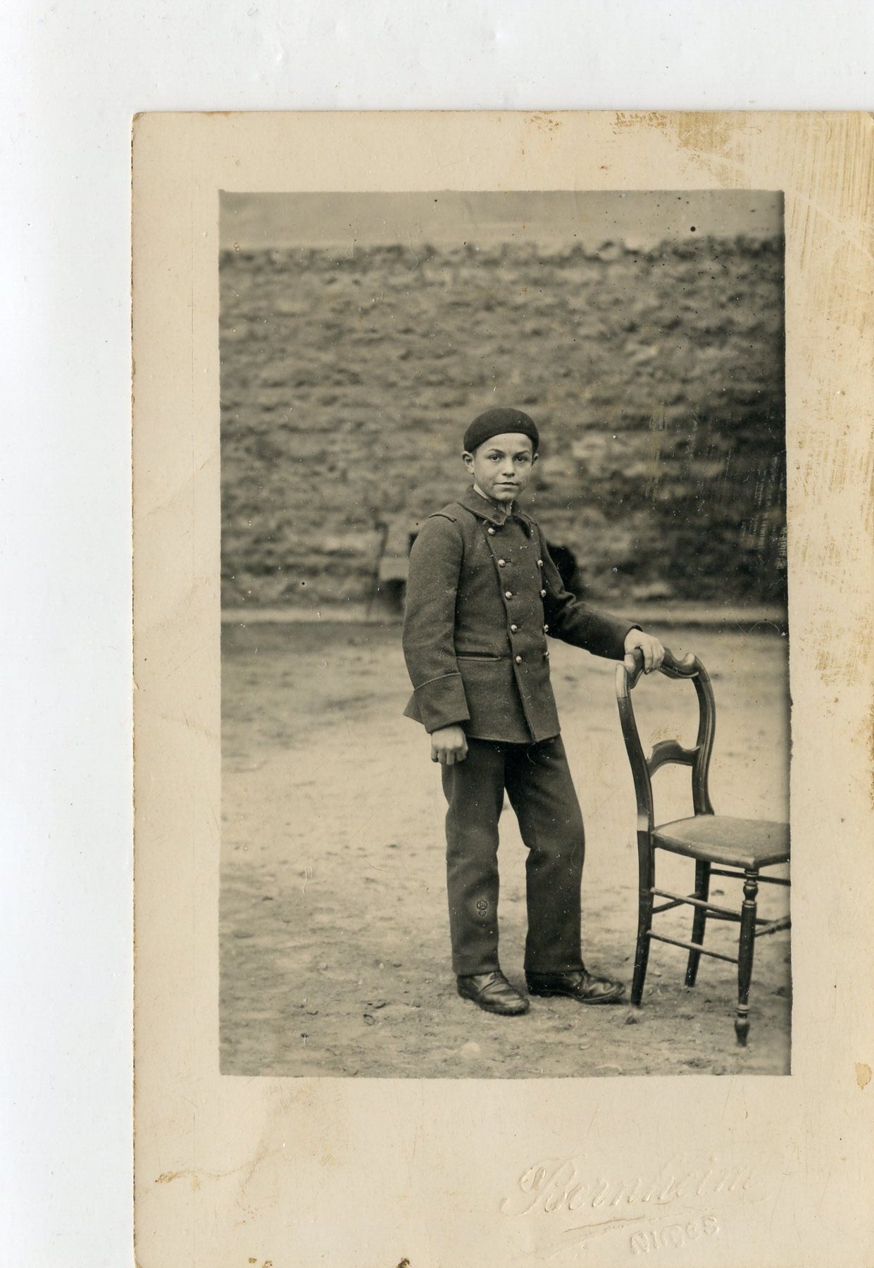 carte photo d'un enfant de troupe années 20, Nimes