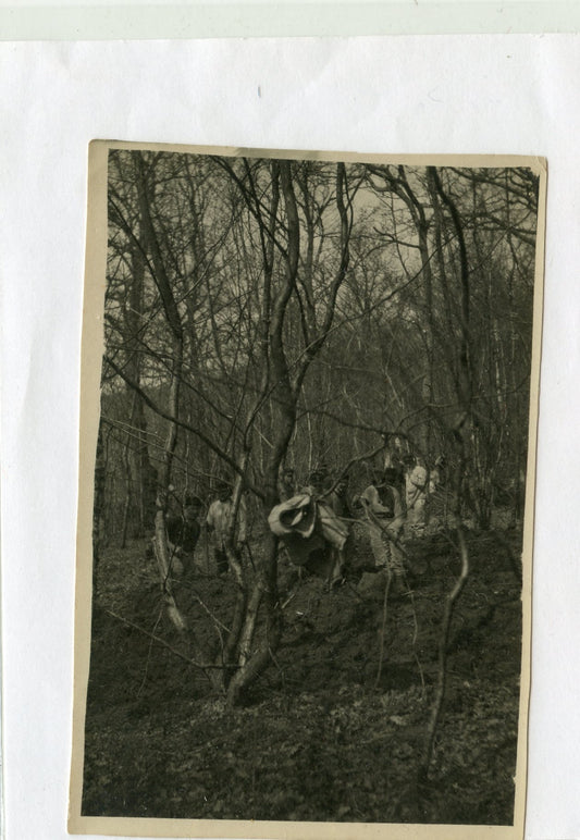 photo soldats français travaillant bois de Michelbach Alsace 1914-1918 12x8 cm