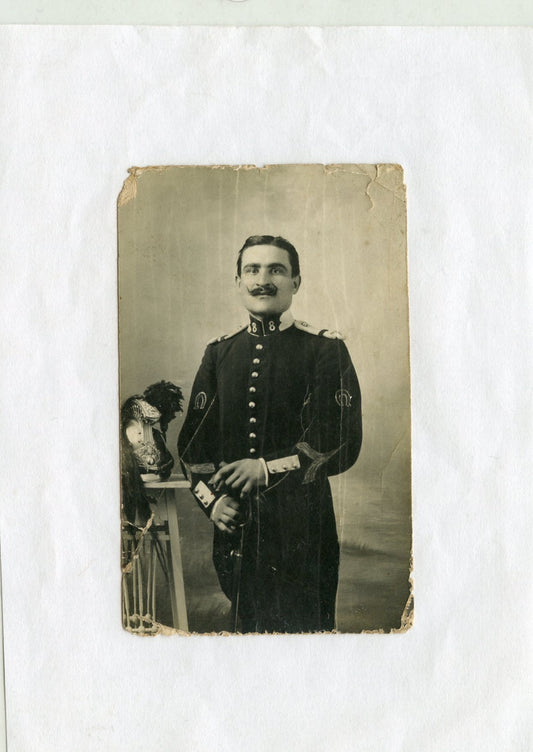 petite photo d'un cavalier du 8° dragons avant 1914