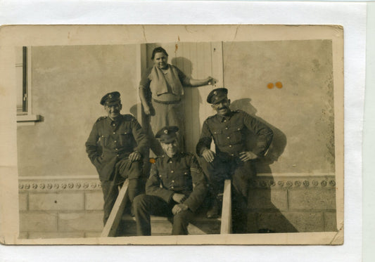 carte photo soldats anglais en France novembre 1939, texte au dos