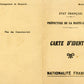 carte d'identité Etat Français préfecture de Haute Garonne 1941