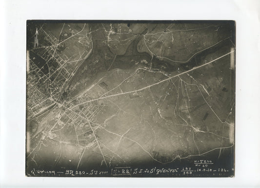 photo aérienne aout 1918 sud est de Saint Quentin pilote Weiller BR 220