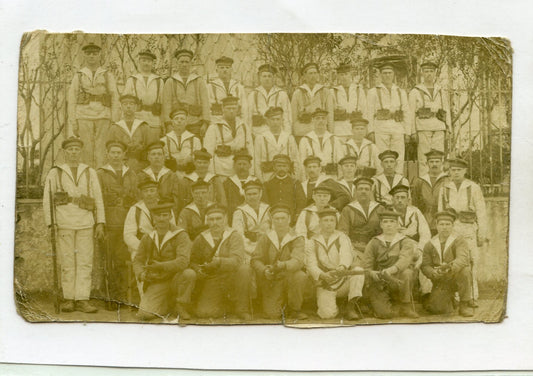 carte photo groupe de marins des équipages de la flotte 1914-1918