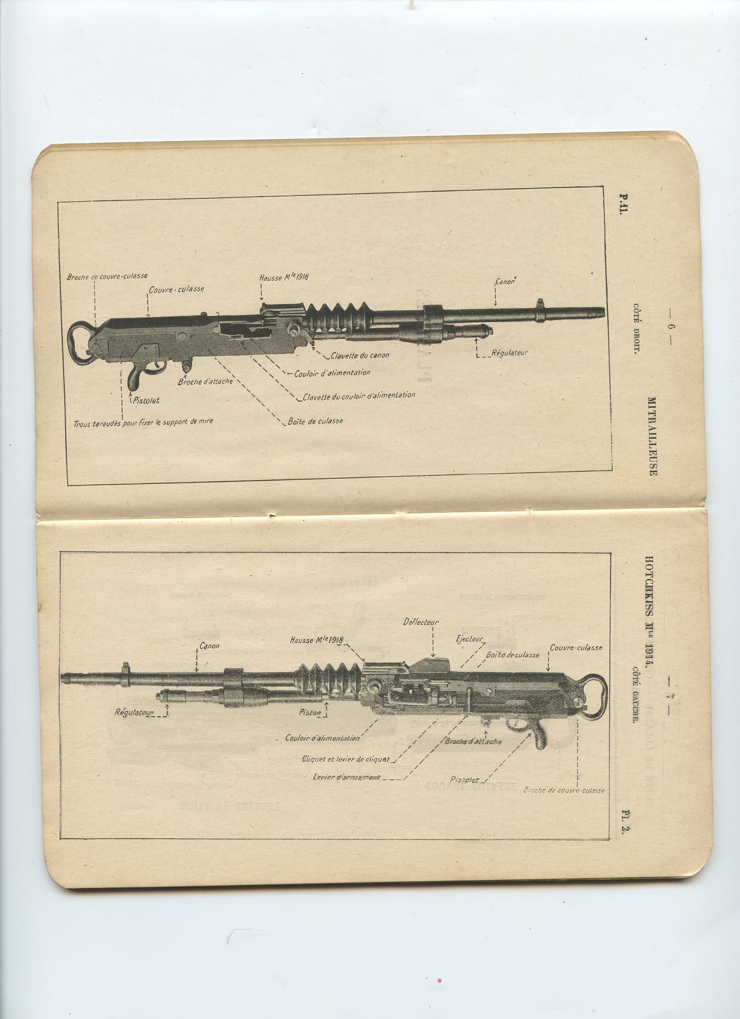 instruction des unités de mitrailleuses, planches Hotchkiss