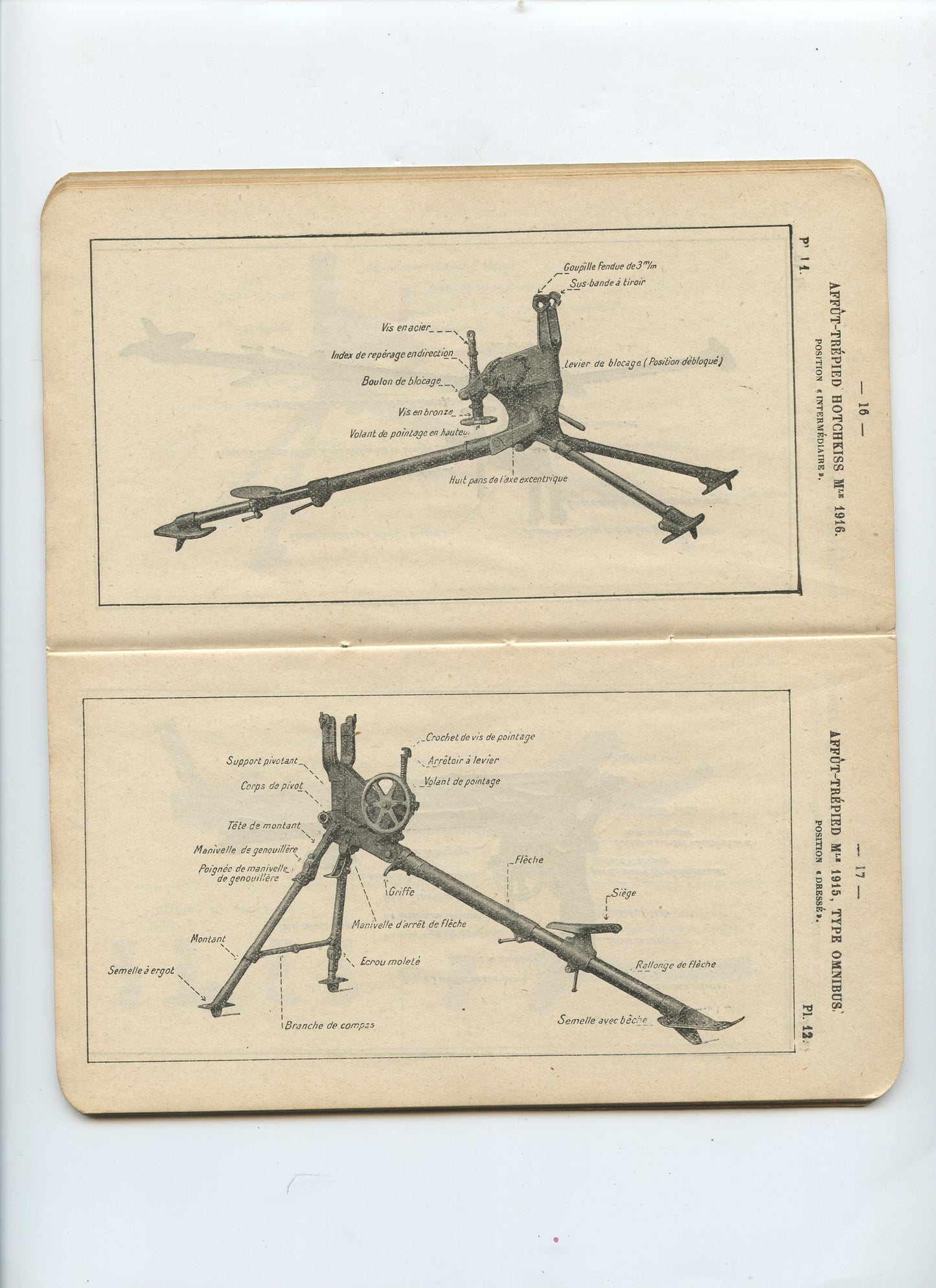 instruction des unités de mitrailleuses, planches Hotchkiss