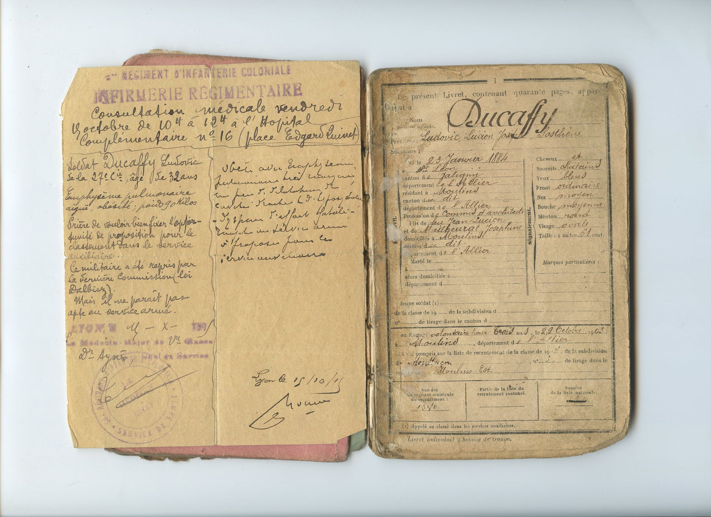 livret militaire et cartes postales d'un soldat détaché aux troupes indochinoises coloniale 1914-18