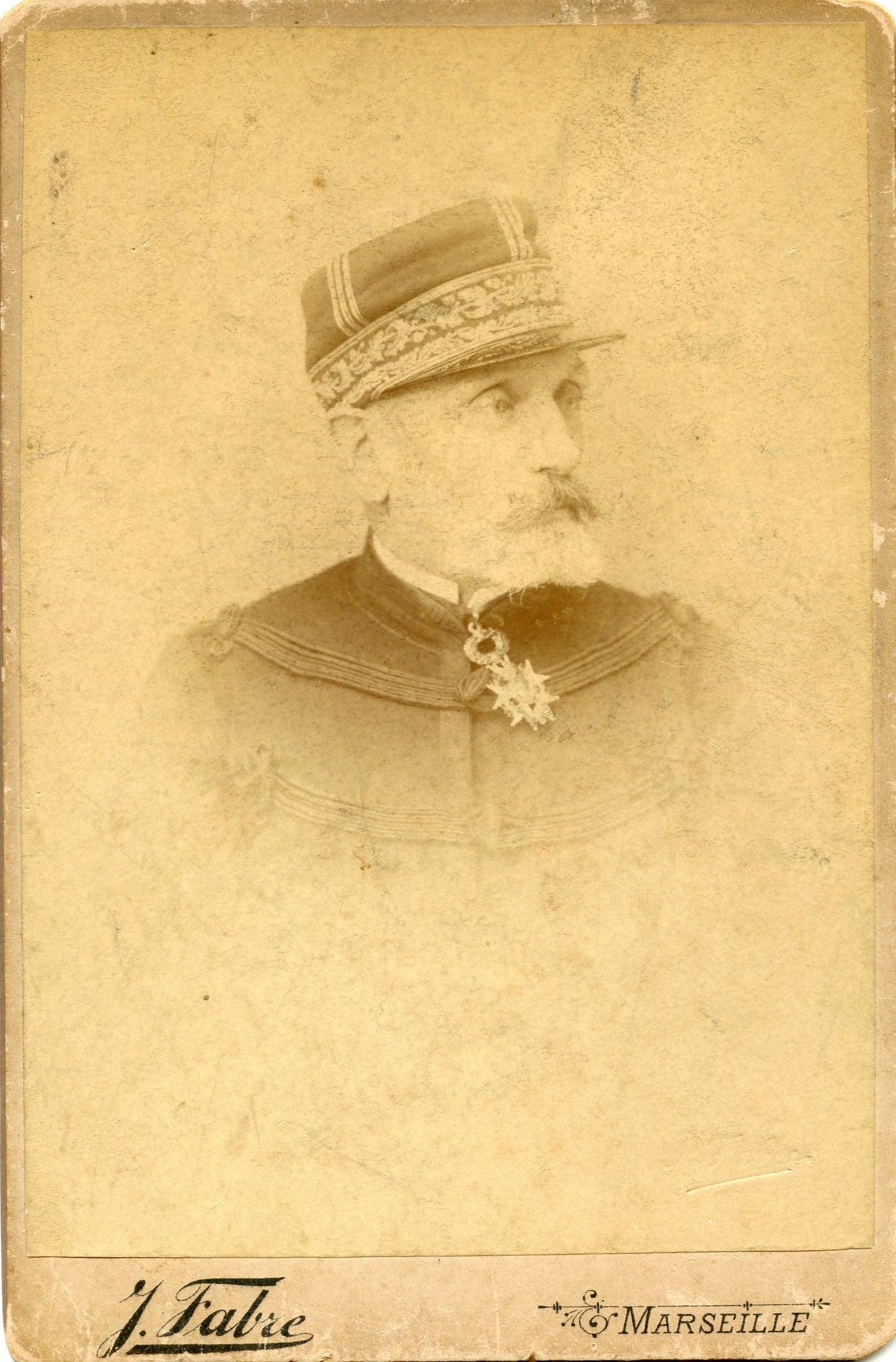 grande photo cartonnée d'un général III° république commandeur de la Légion d'honneur 16,5 x 10,5 cm