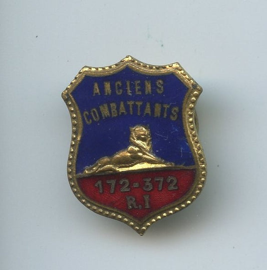 insigne des anciens combattants des 172° et 372°RI 1914-1918 25mm