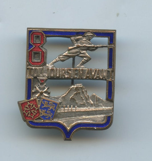 insigne 8° régiment d'infanterie Languedoc armée d'armistice Drago Béranger